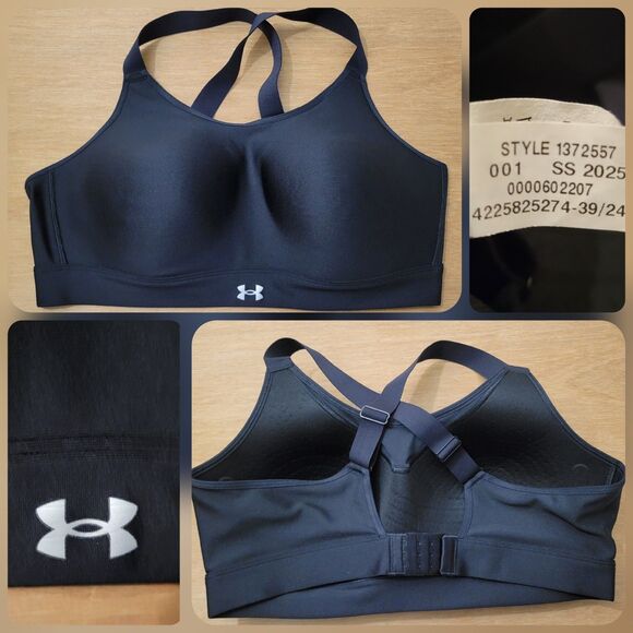 Under Armour Womens UA Continuum Impact Sports Bra Style 1372557 Black Size XL - Picture 1 of 11